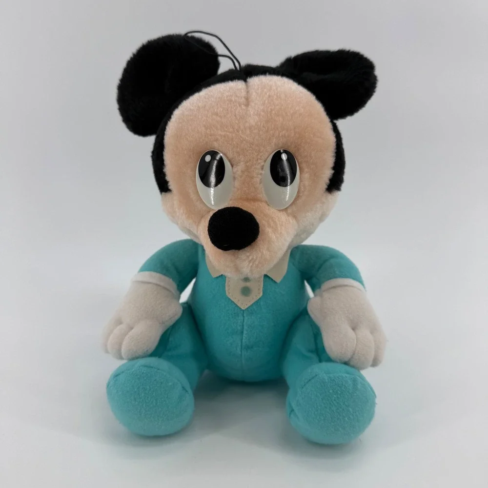 Vintage 1984 Disney Babies Mickey Mouse Plush Playskool Teal Blue Pajamas 70280